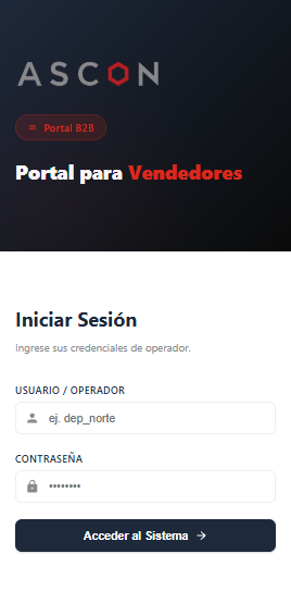 Login Portal Vendedores Ascon